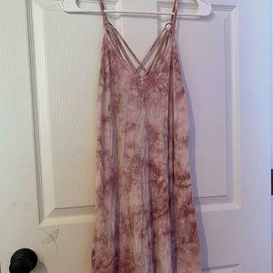 American Eagle Outfitters- Long Pink Tie-Dye Dress
